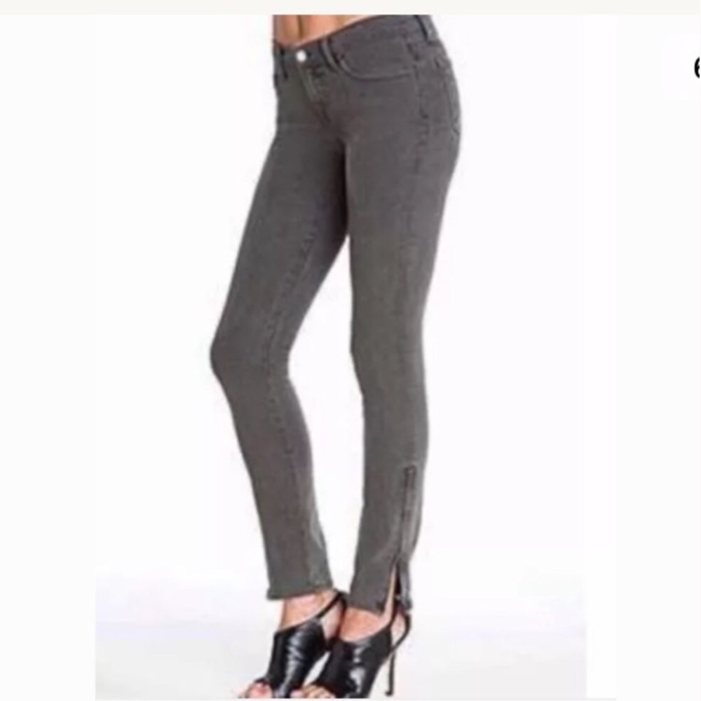 BLANK NYC Grey Long Zip Skinnies